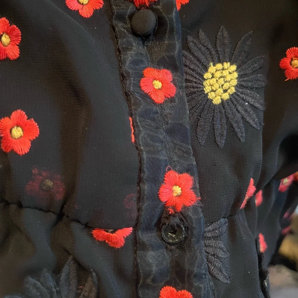 Alice + Olivia Dress Enid Floral Embroidered Appliqué - Picture 14 of 14